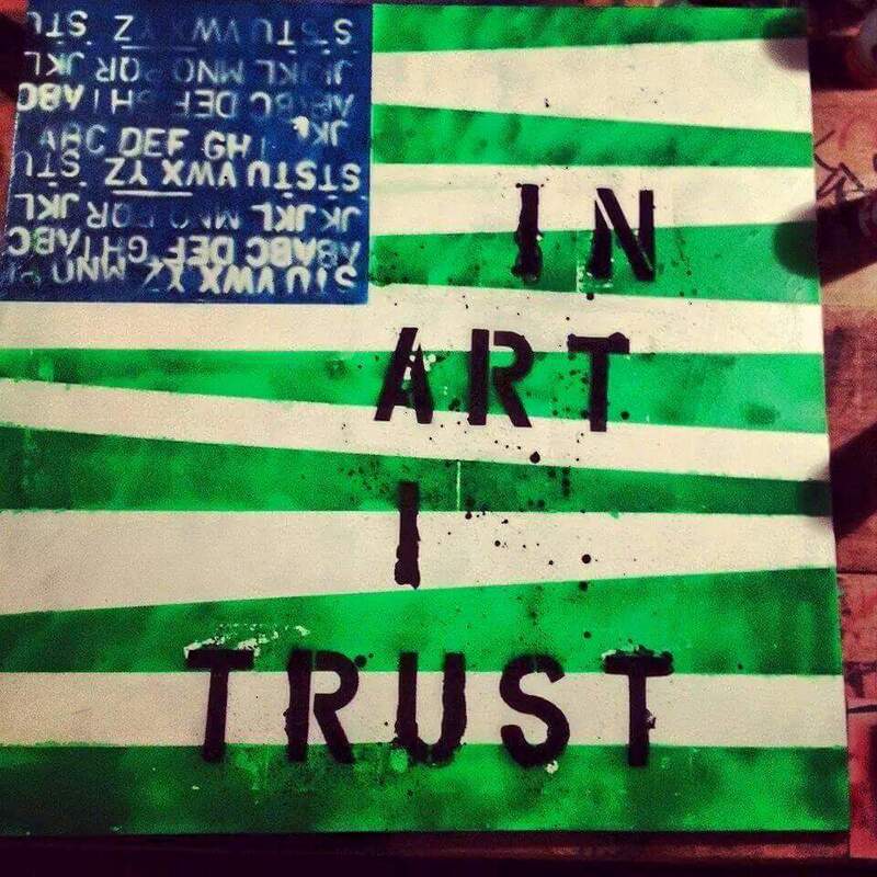 the trust flag 
 spray-paint, ink and acrylic on canvas by Matthew Blake Hutfloetz  
#streetart #grafiti #abstract art 